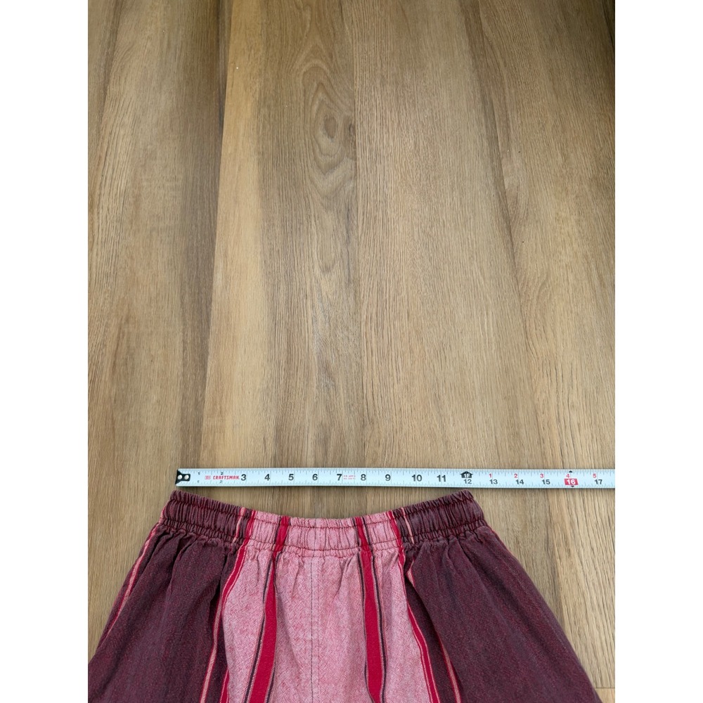 Cotton Striped Cargo Pants Pink Burgundy Boho Harem Trousers wide leg hippie - Picture 7 of 9